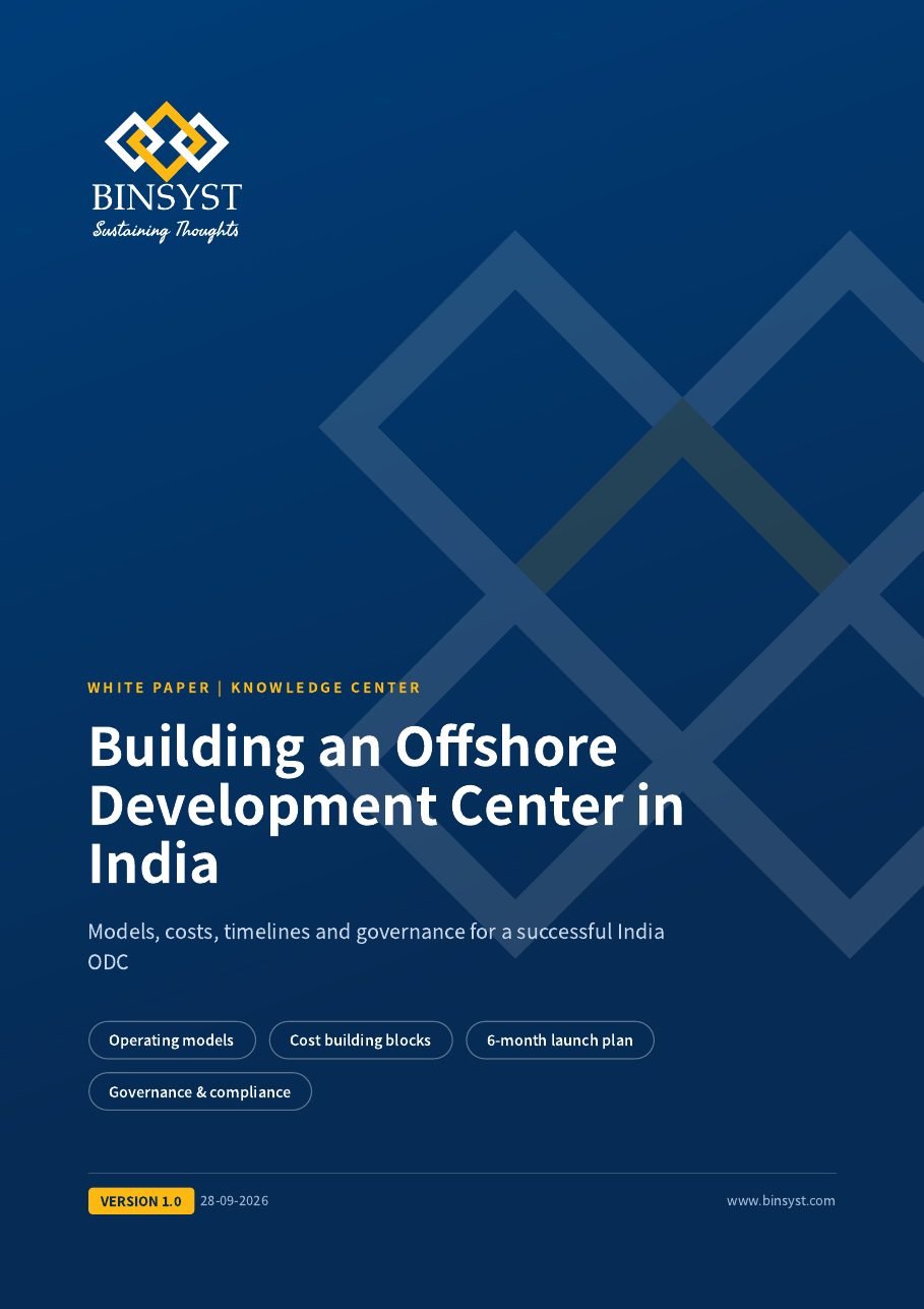 Cover of the white paper Building an Offshore Development Center in India